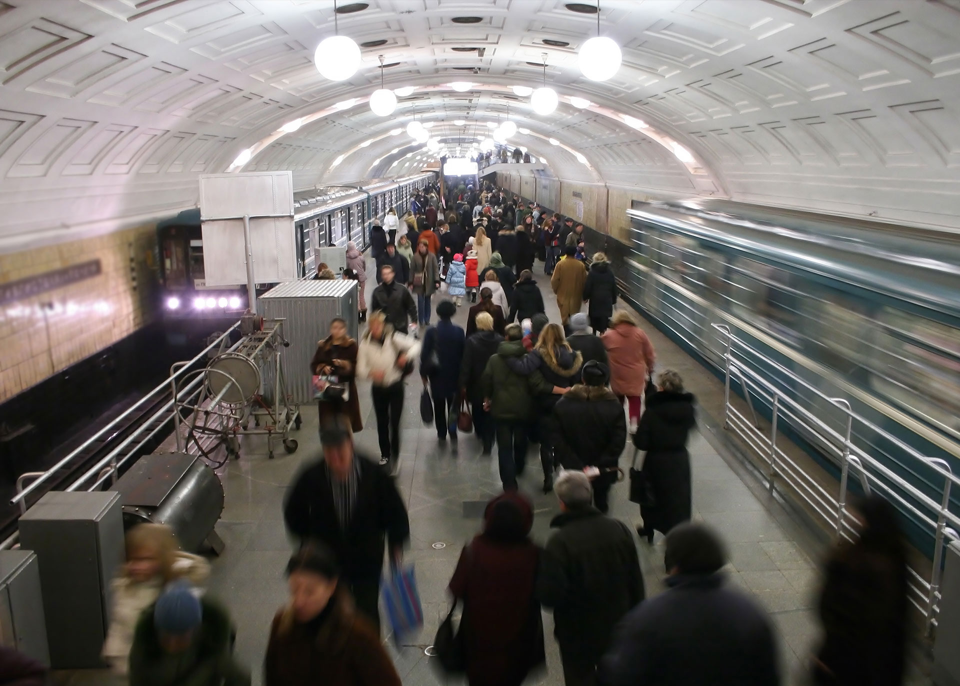 people in subway terminal